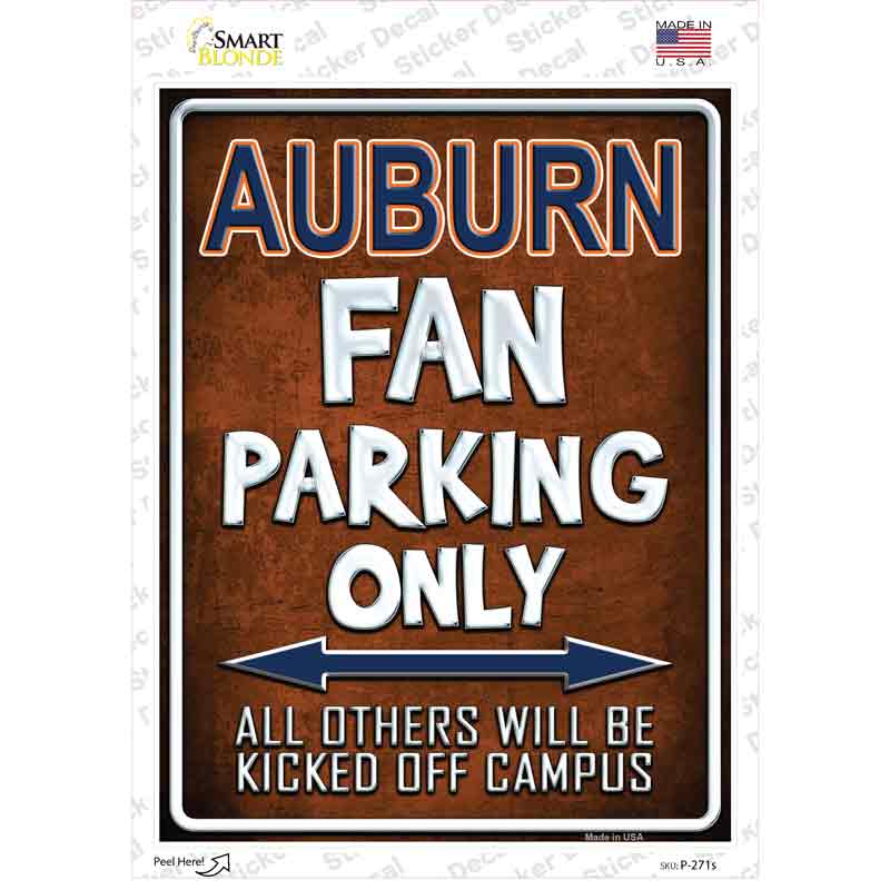 P-271s-M Auburn Novelty Rectangle Sticker Decal, Medium
