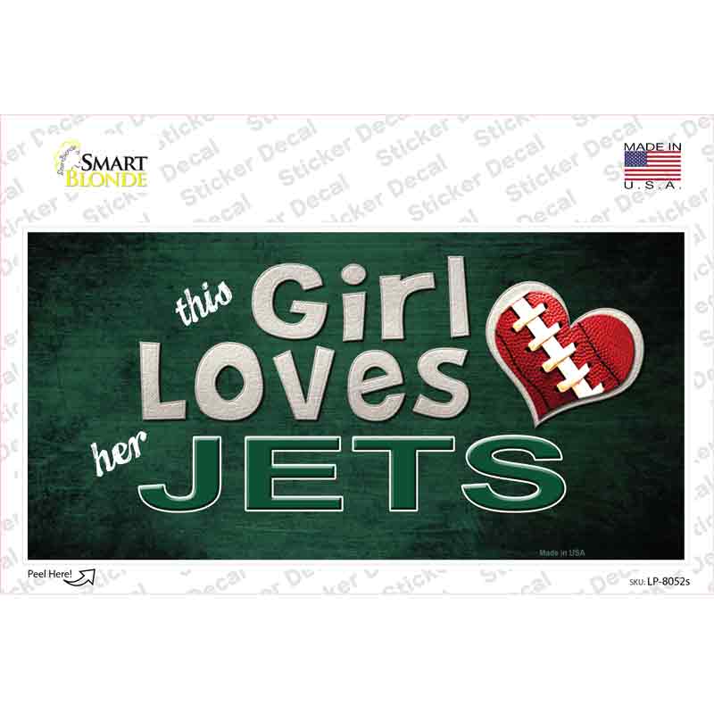 LP-8052s-M This Girl Loves Her Jets Novelty Sticker Decal, Medium