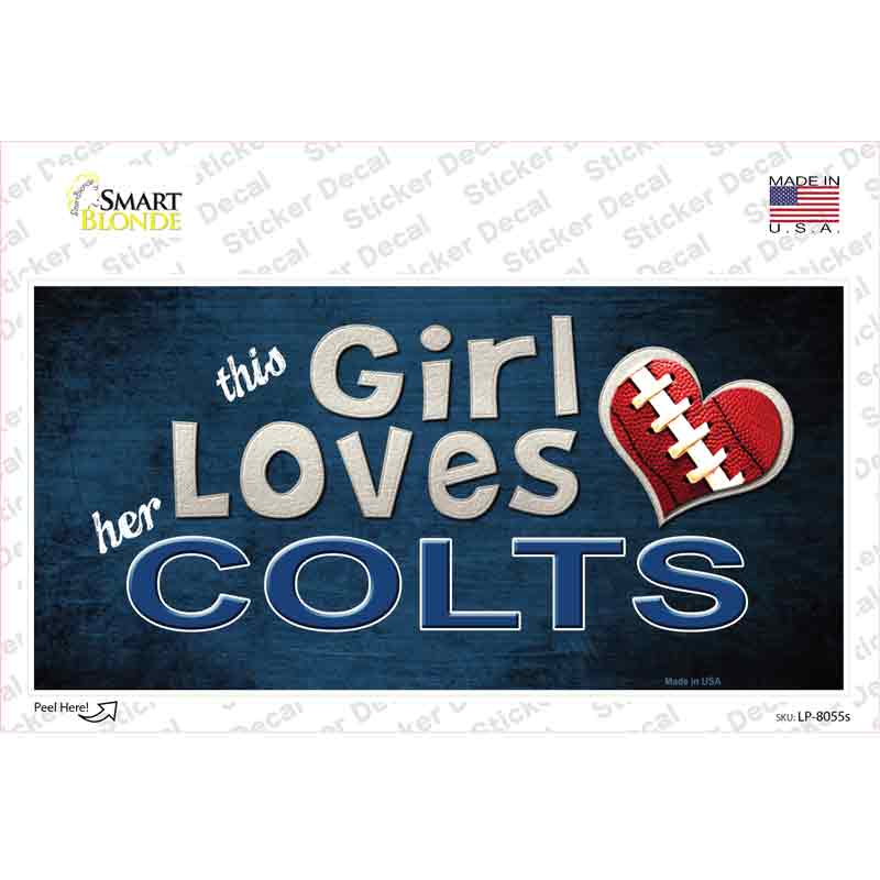 LP-8055s-M This Girl Loves Her Colts Novelty Sticker Decal, Medium