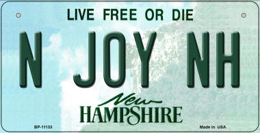 N Joy NH New Hampshire Novelty Metal Bicycle Plate BP-11133