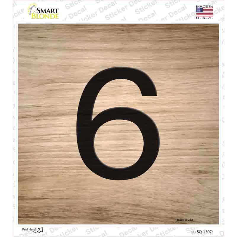 SQ-1307s-M 6 Number Tiles Novelty Square Sticker Decal, Medium