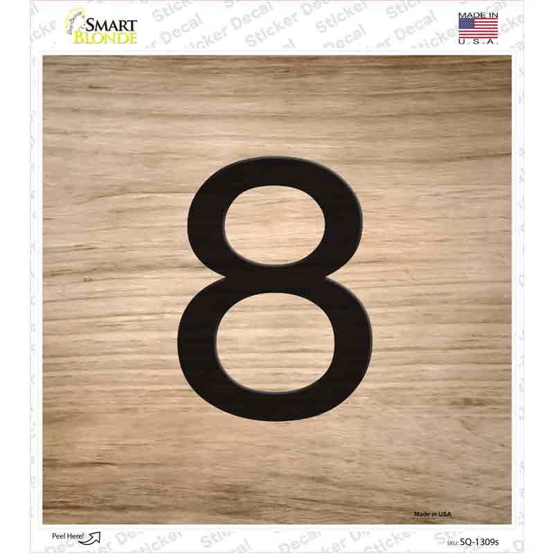 SQ-1309s-M 8 Number Tiles Novelty Square Sticker Decal, Medium