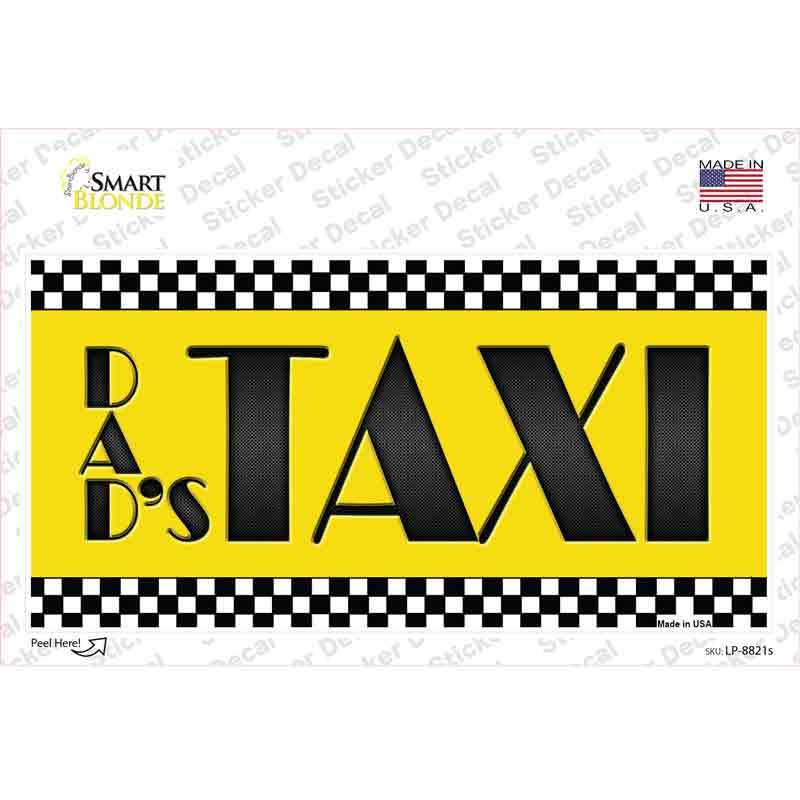 LP-8821s-M Dads Taxi Novelty Sticker Decal, Medium