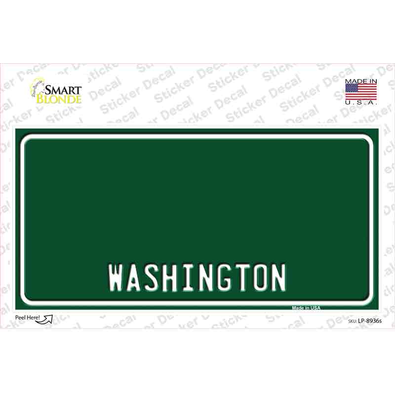 LP-8936s-M Washington Green Background Novelty Sticker Decal, Medium