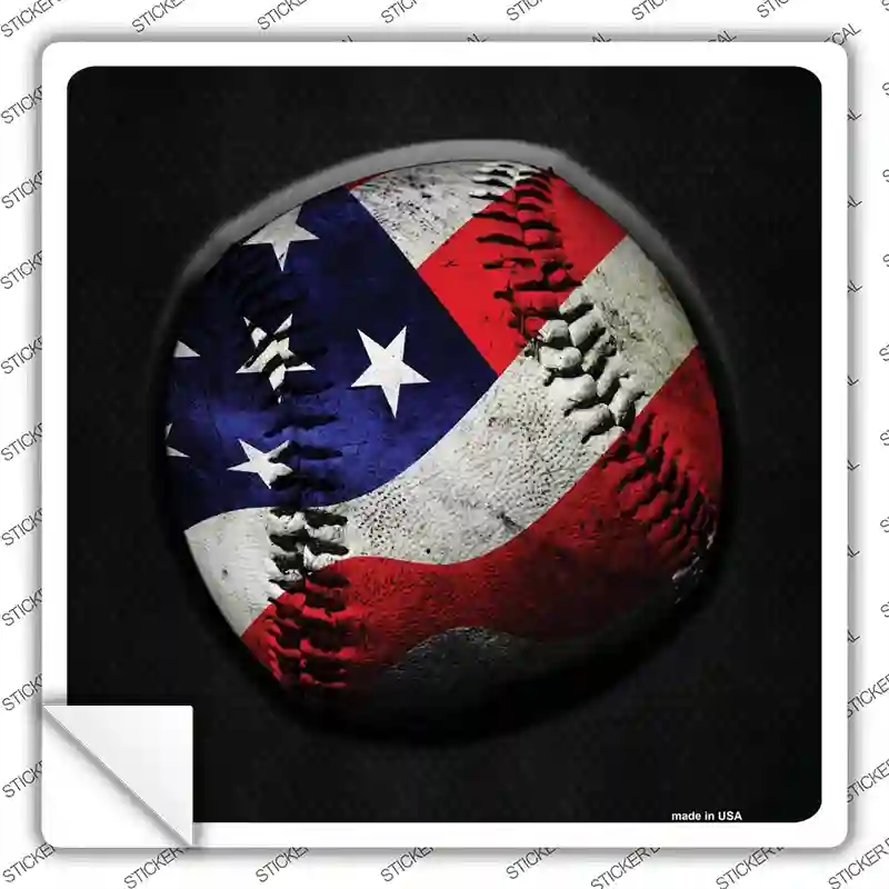SQ-481s-L American Baseball Novelty Square Sticker Decal, Large
