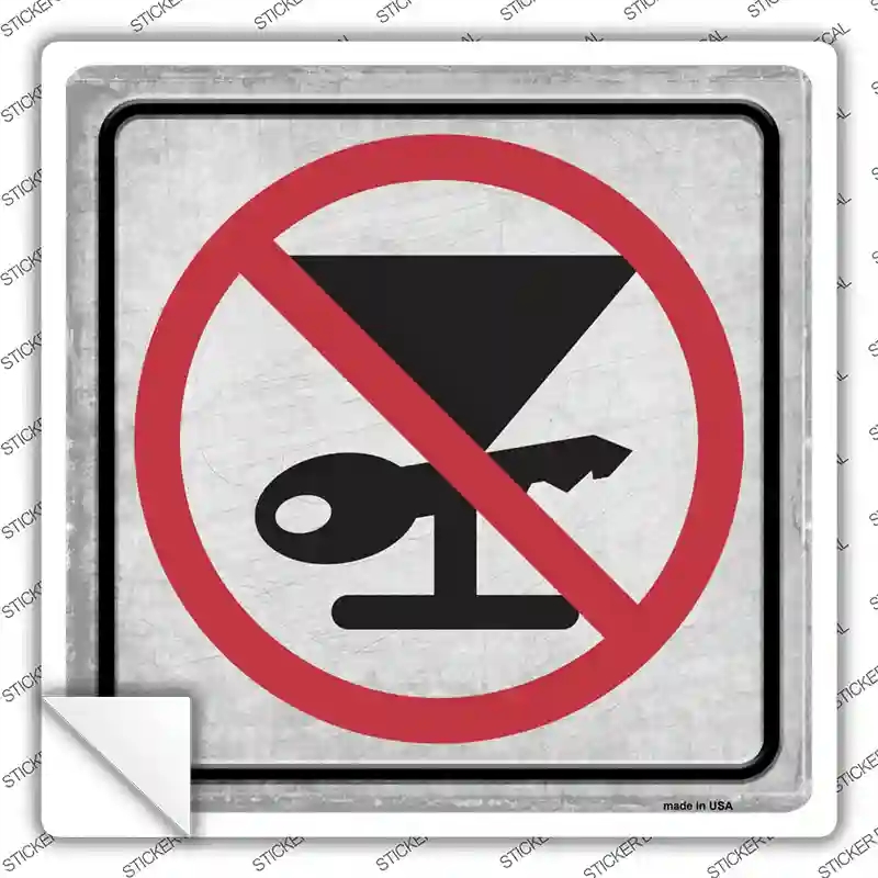SQ-738s-L No Drinking & Driving Novelty Square Sticker Decal, Large