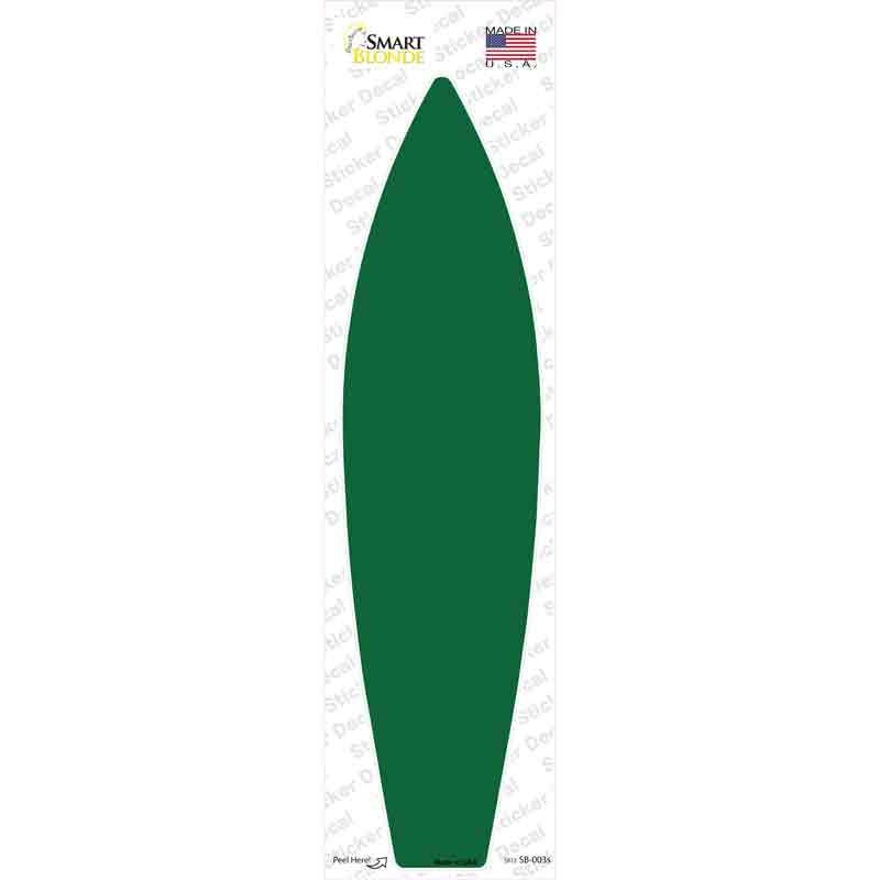 SB-003s-M Green Solid Novelty Surfboard Sticker Decal, Medium
