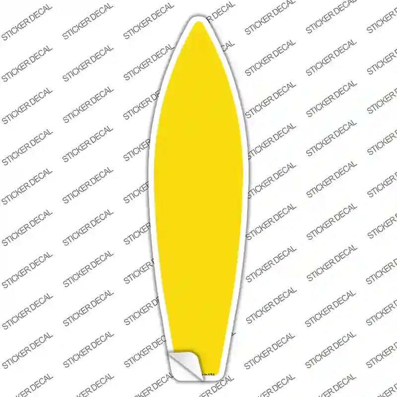 SB-005s-L Yellow Solid Novelty Surfboard Sticker Decal, Large
