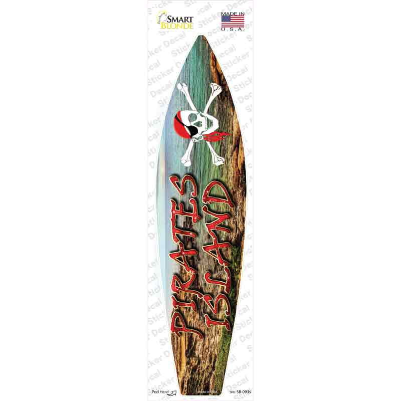 SB-093s-M Pirates Island Novelty Surfboard Sticker Decal, Medium