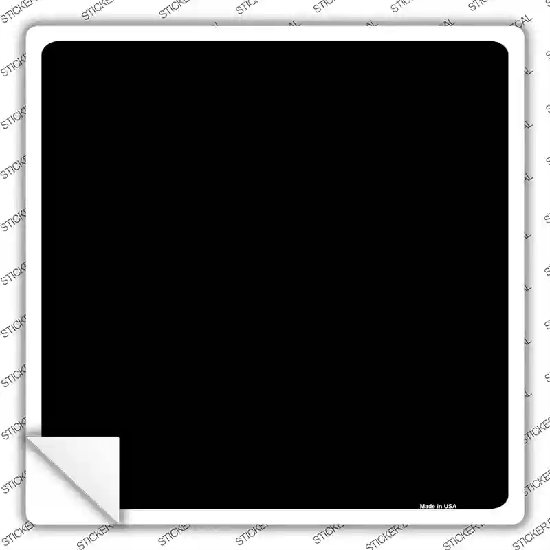 SQ-002s-XL Black Solid Novelty Square Sticker Decal, Extra Large