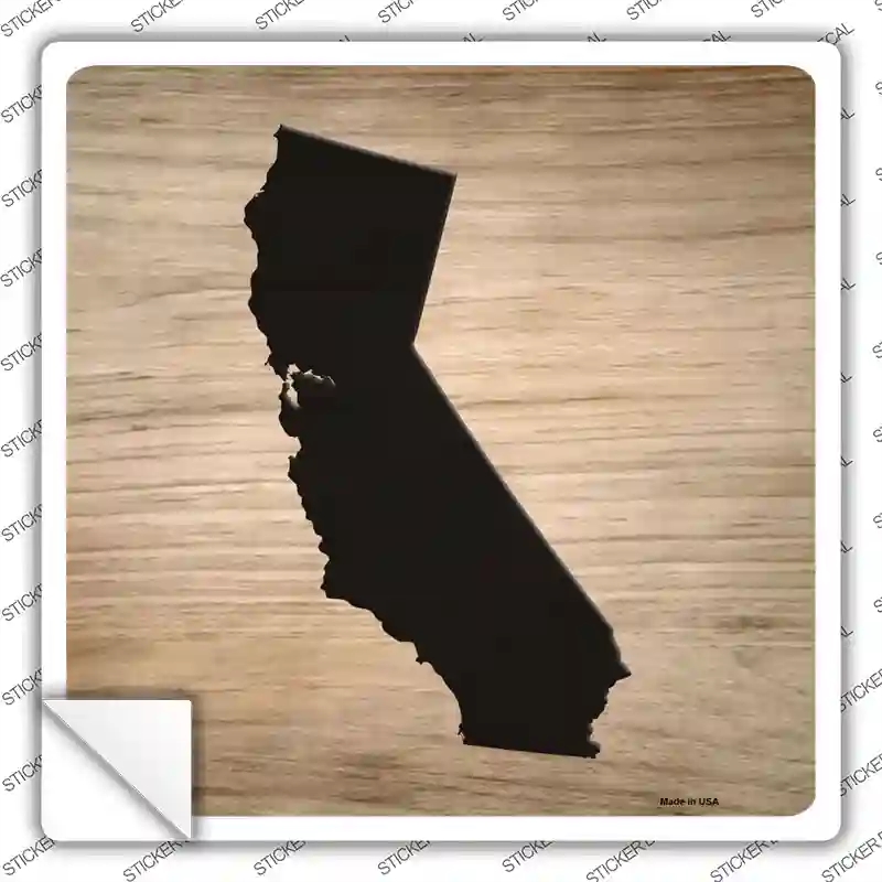 SQ-1057s-S California Shape Letter Tile Novelty Square Sticker Decal, Small