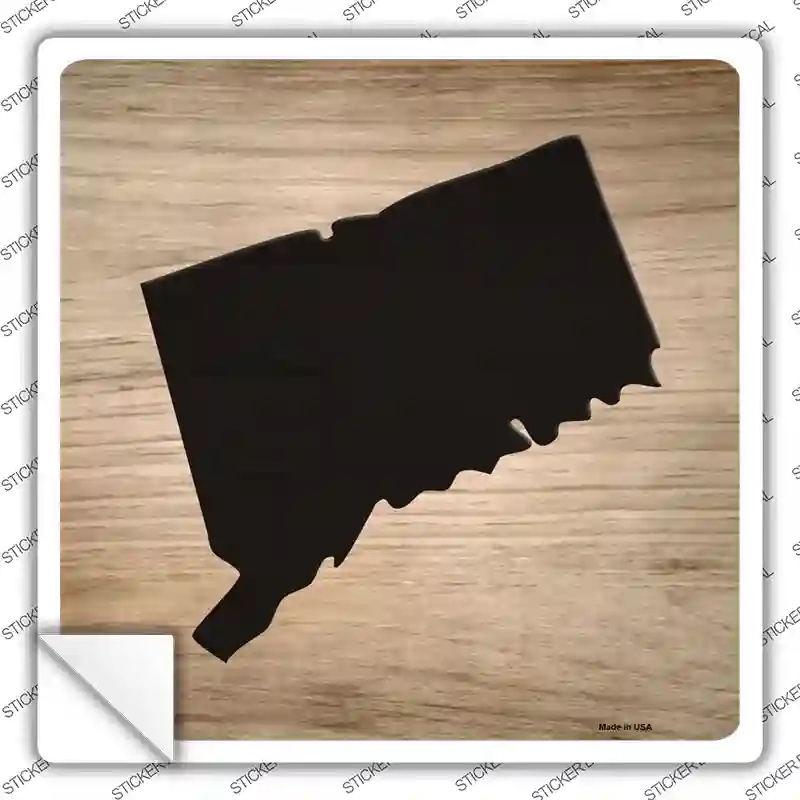 SQ-1059s-S Connecticut Shape Letter Tile Novelty Square Sticker Decal, Small