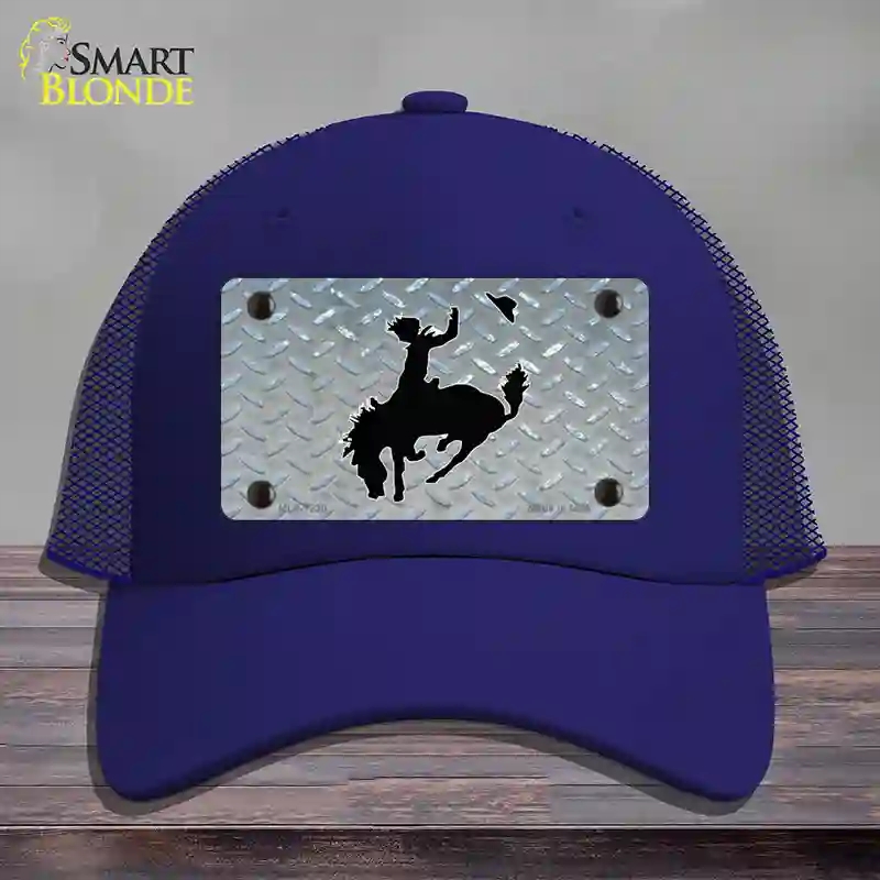 HAT18-MLP-1230 Bucking Bronco Novelty License Plate Hat, Mesh - Royal Blue