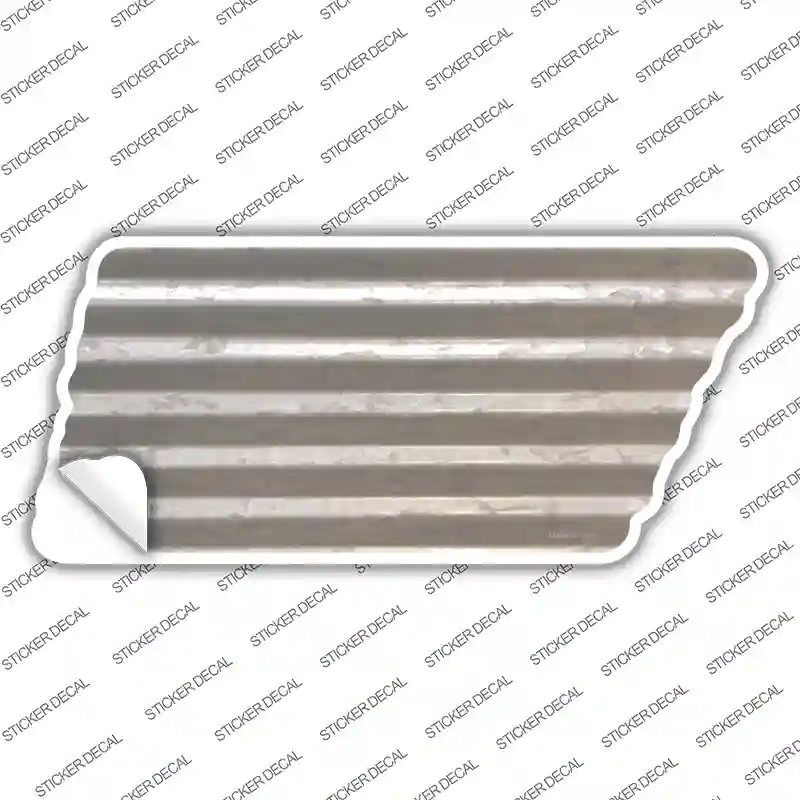 TN-201s-L White Solid Novelty Corrugated Tennessee Shape Sticker Decal, Large