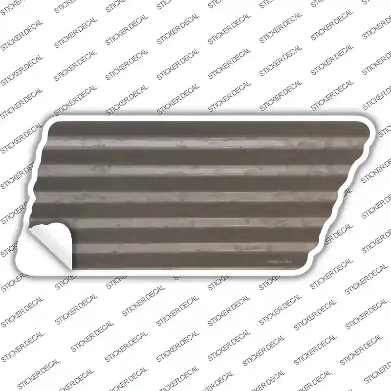 TN-208s-S Gray Solid Novelty Corrugated Tennessee Shape Sticker Decal, Small