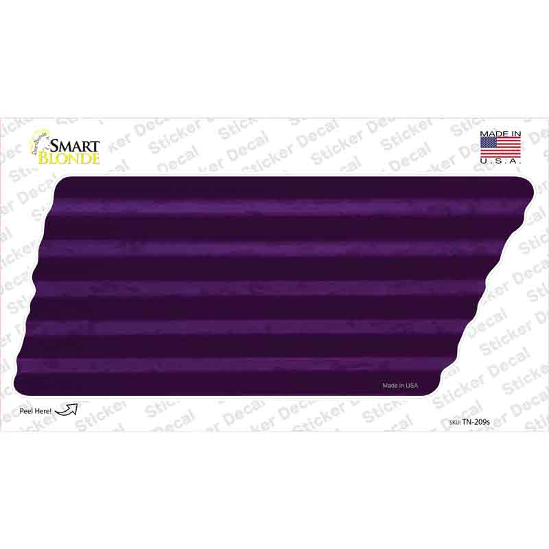 TN-209s-M Purple Solid Novelty Corrugated Tennessee Shape Sticker Decal, Medium