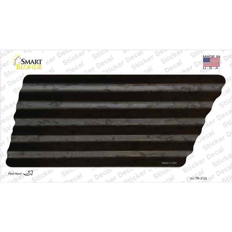 TN-212s-M Black Solid Novelty Corrugated Tennessee Shape Sticker Decal, Medium