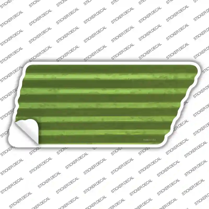 TN-213s-XL Lime Green Solid Novelty Corrugated Tennessee Shape Sticker Decal, Extra Large