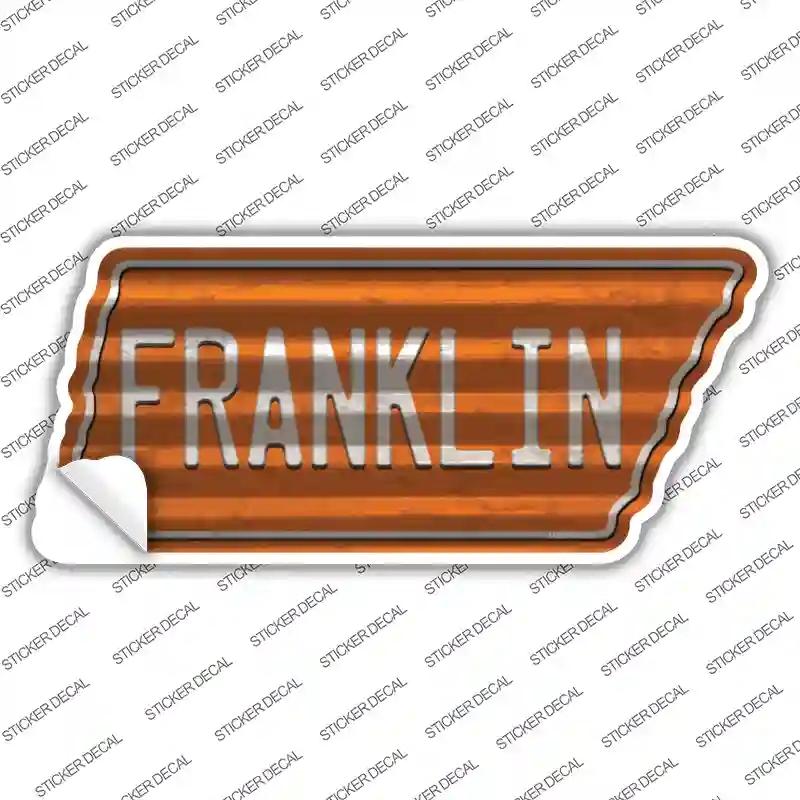 TN-246s-L Franklin Novelty Corrugated Tennessee Shape Sticker Decal, Large