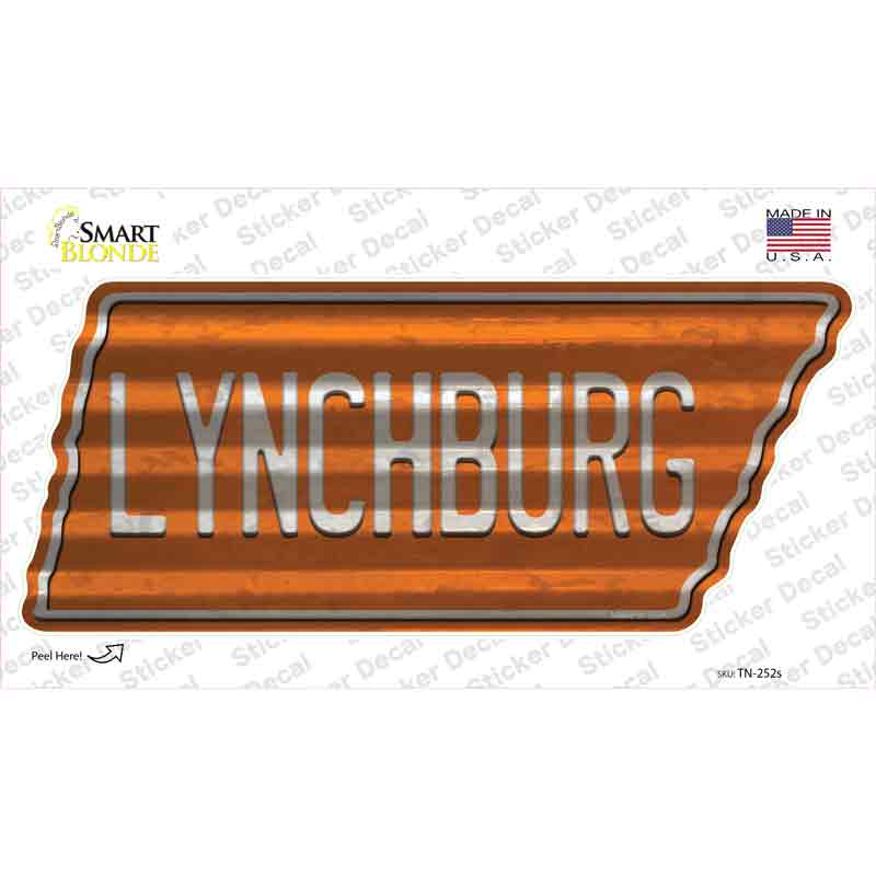TN-252s-M Lynchburg Novelty Corrugated Tennessee Shape Sticker Decal, Medium