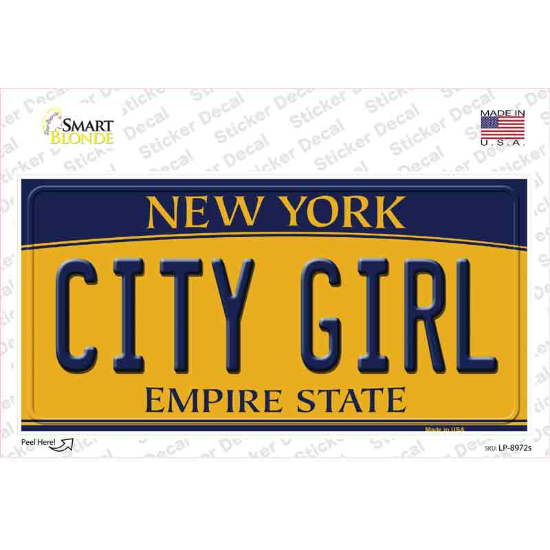 LP-8972s-M City Girl   York Novelty Sticker Decal, Medium