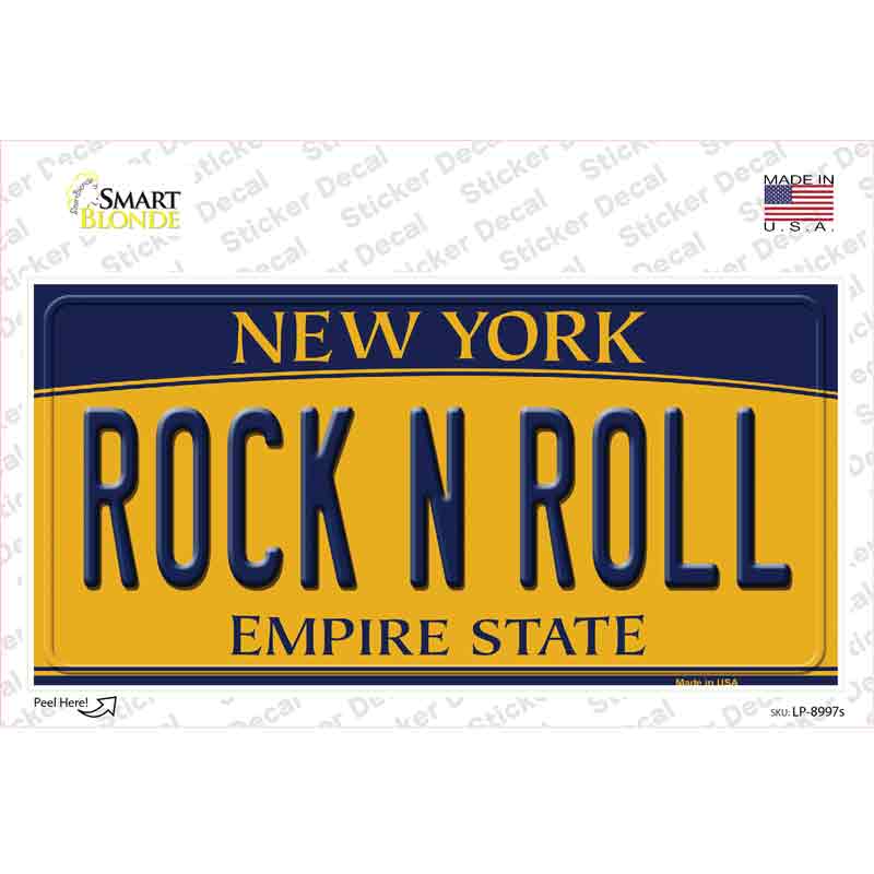 LP-8997s-M Rock N Roll   York Novelty Sticker Decal, Medium