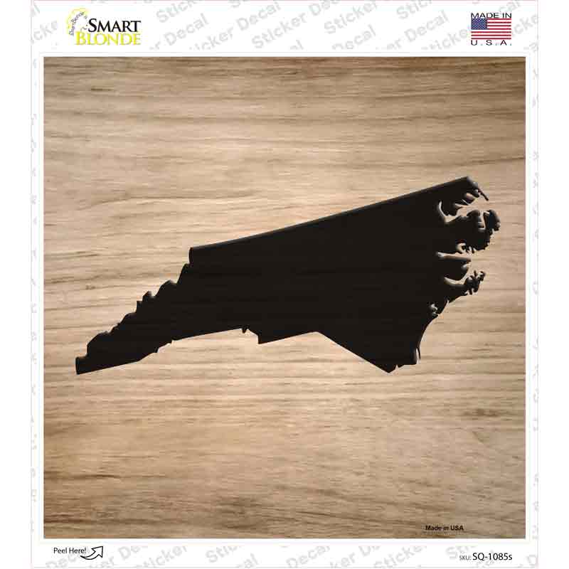 SQ-1085s-M North Carolina Shape Letter Tile Novelty Square Sticker Decal, Medium