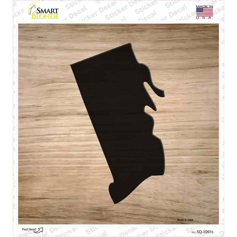 SQ-1091s-M Rhode Island Shape Letter Tile Novelty Square Sticker Decal, Medium