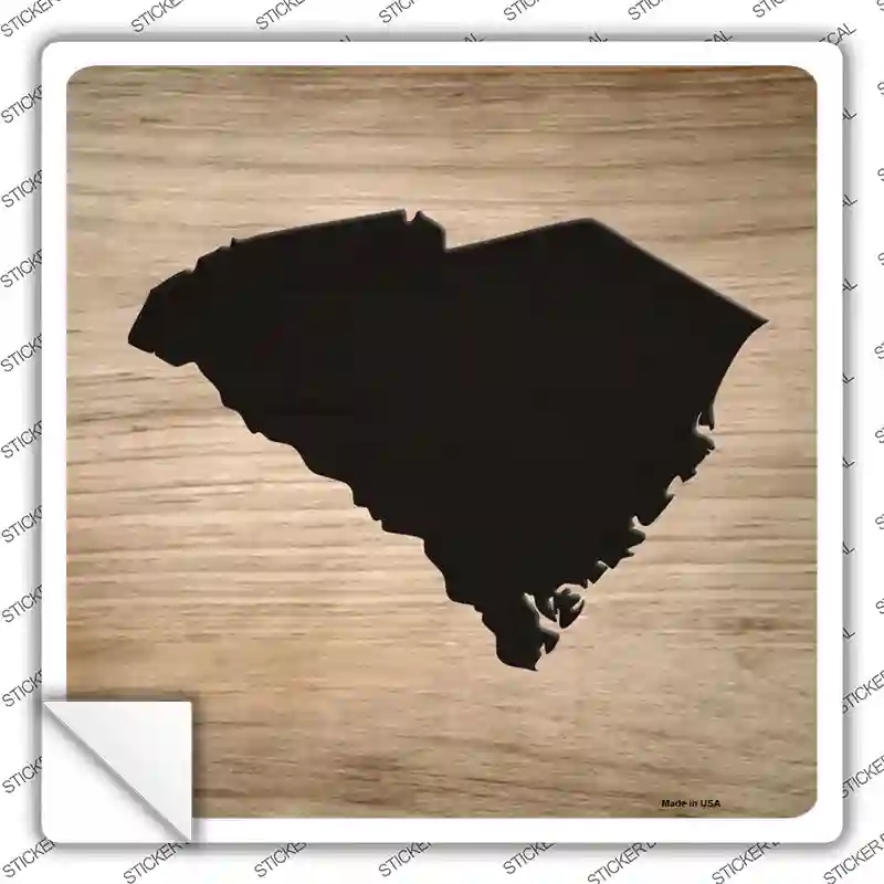 SQ-1092s-L South Carolina Shape Letter Tile Novelty Square Sticker Decal, Large