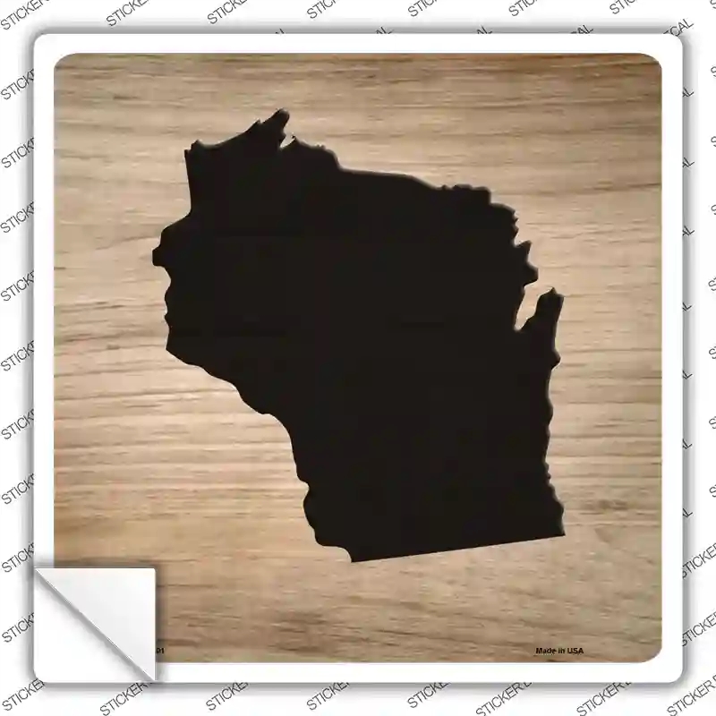 SQ-1101s-L Wisconsin Shape Letter Tile Novelty Square Sticker Decal, Large