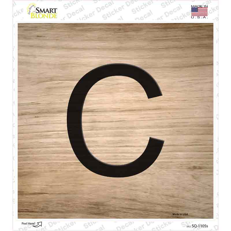 SQ-1105s-M C Letter Tile Novelty Square Sticker Decal, Medium