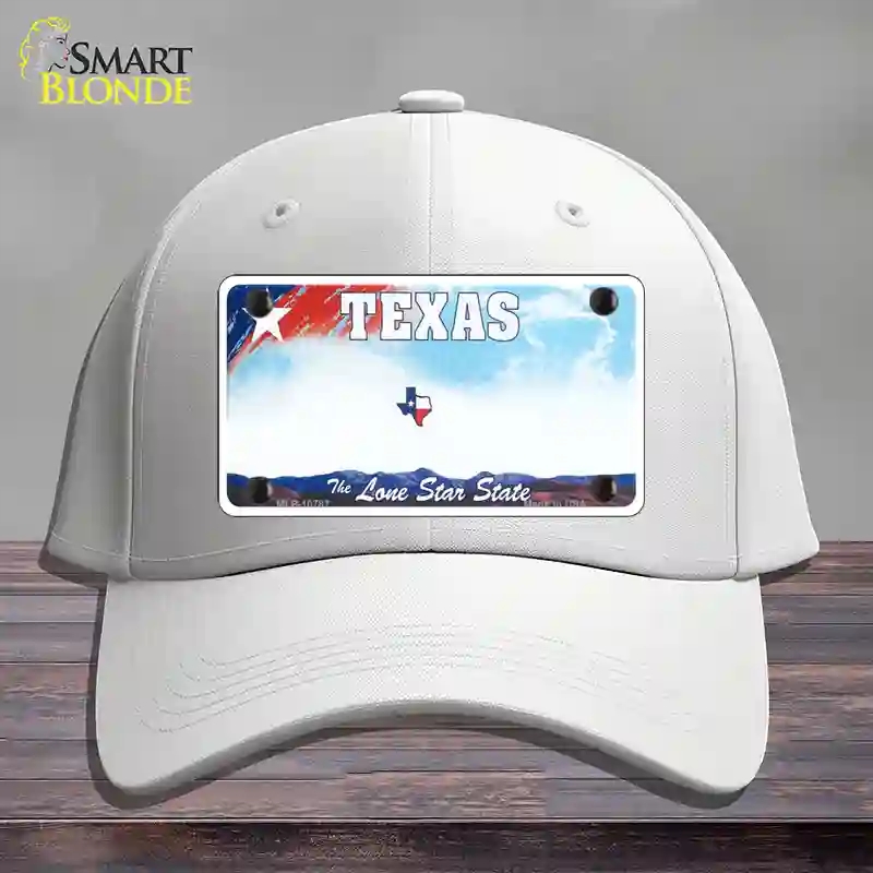 HAT21-MLP-10787 Texas   State Novelty License Plate Hat, Cotton - White