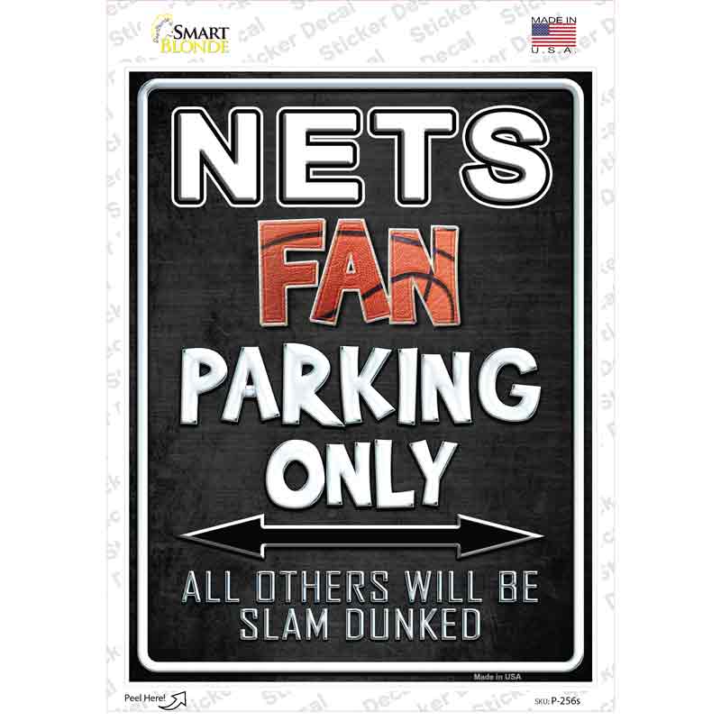 P-256s-M Nets Novelty Rectangle Sticker Decal, Medium