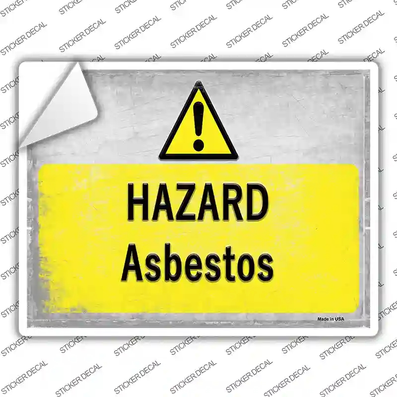 P-2751s-XL Hazard Asbestos Novelty Rectangle Sticker Decal, Extra Large