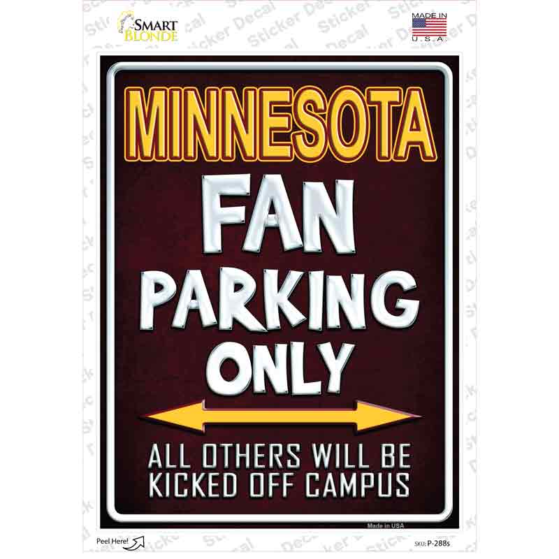 P-288s-M Minnesota Novelty Rectangle Sticker Decal, Medium