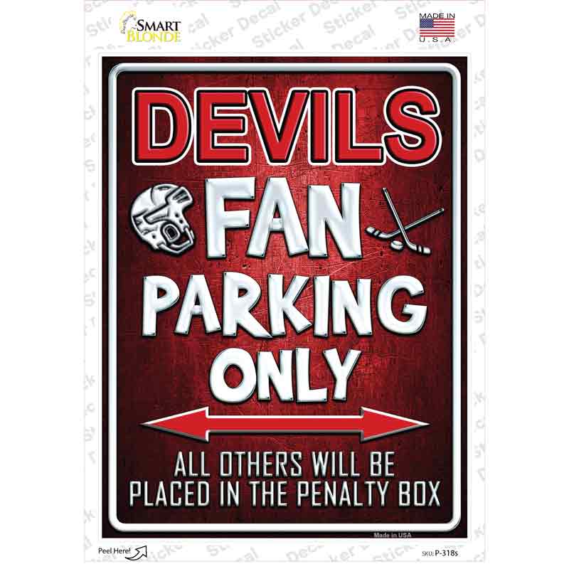 P-318s-M Devils Novelty Rectangle Sticker Decal, Medium