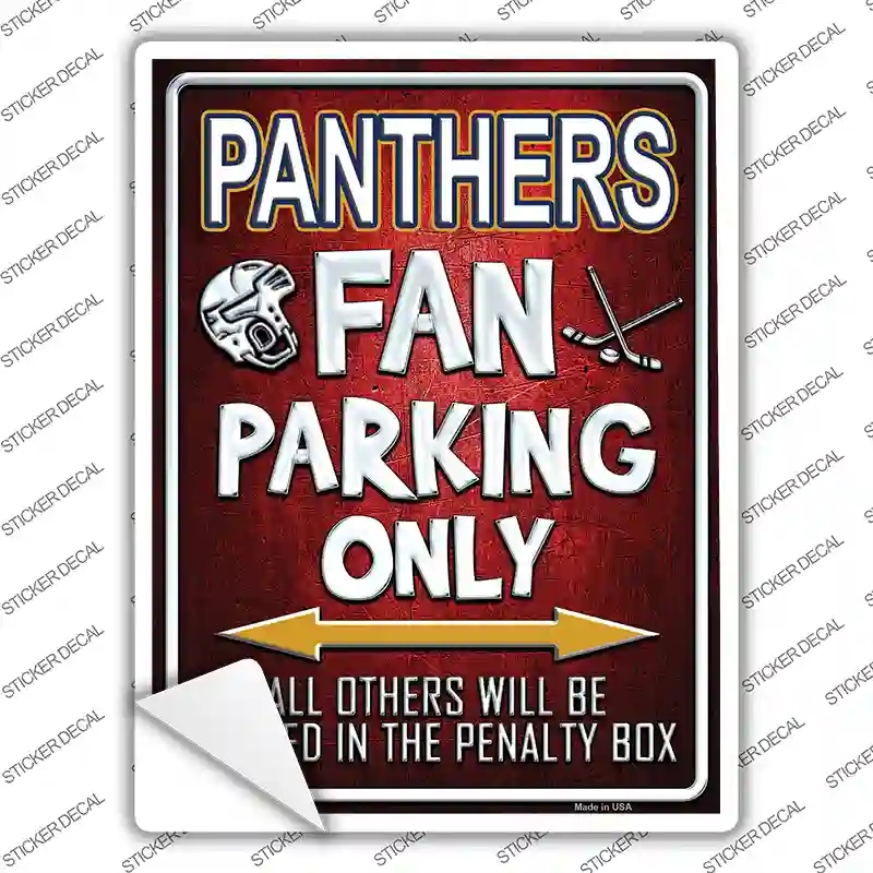 P-325s-L Panthers Red Novelty Rectangle Sticker Decal, Large