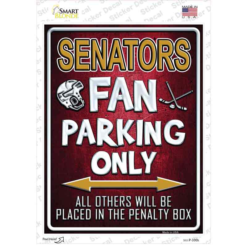 P-330s-M Senators Novelty Rectangle Sticker Decal, Medium