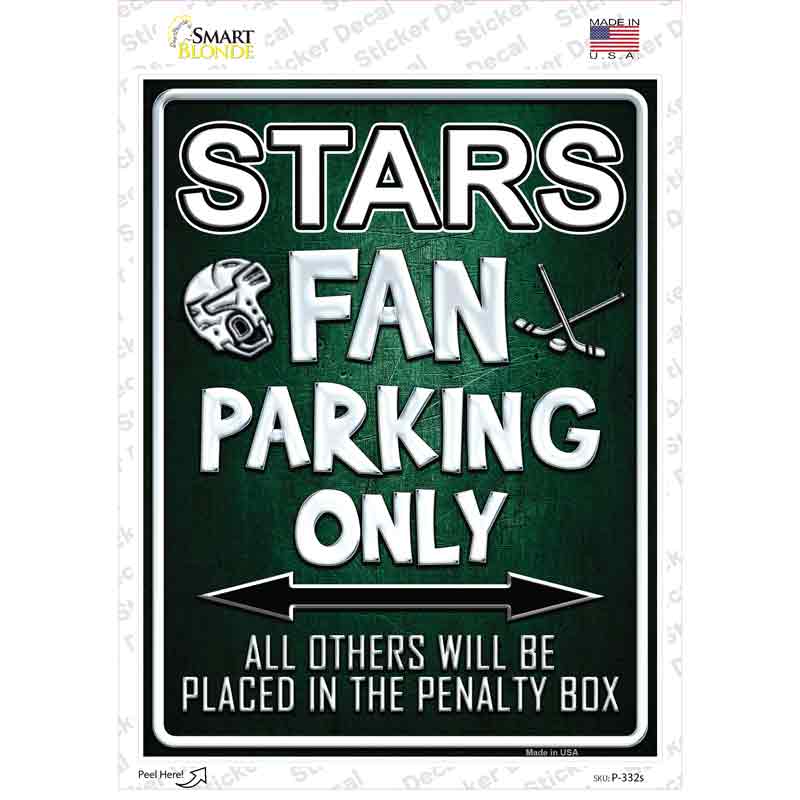 P-332s-M Stars Novelty Rectangle Sticker Decal, Medium
