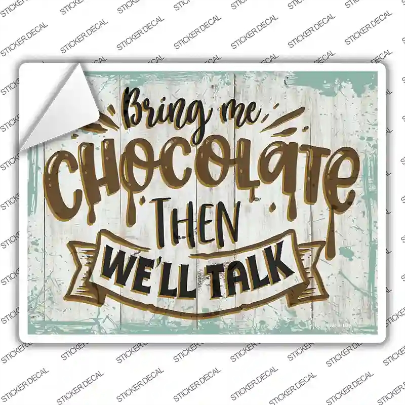 P-3468s-L Bring Me Chocolate Novelty Rectangular Sticker Decal, Large