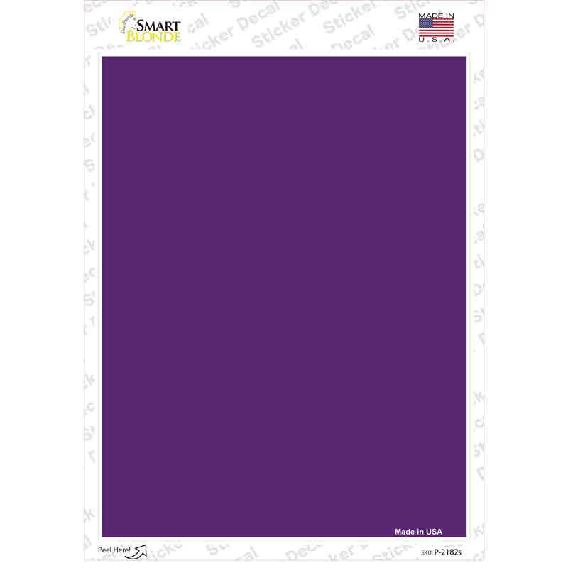 P-2182s-M Solid Purple Novelty Rectangle Sticker Decal, Medium