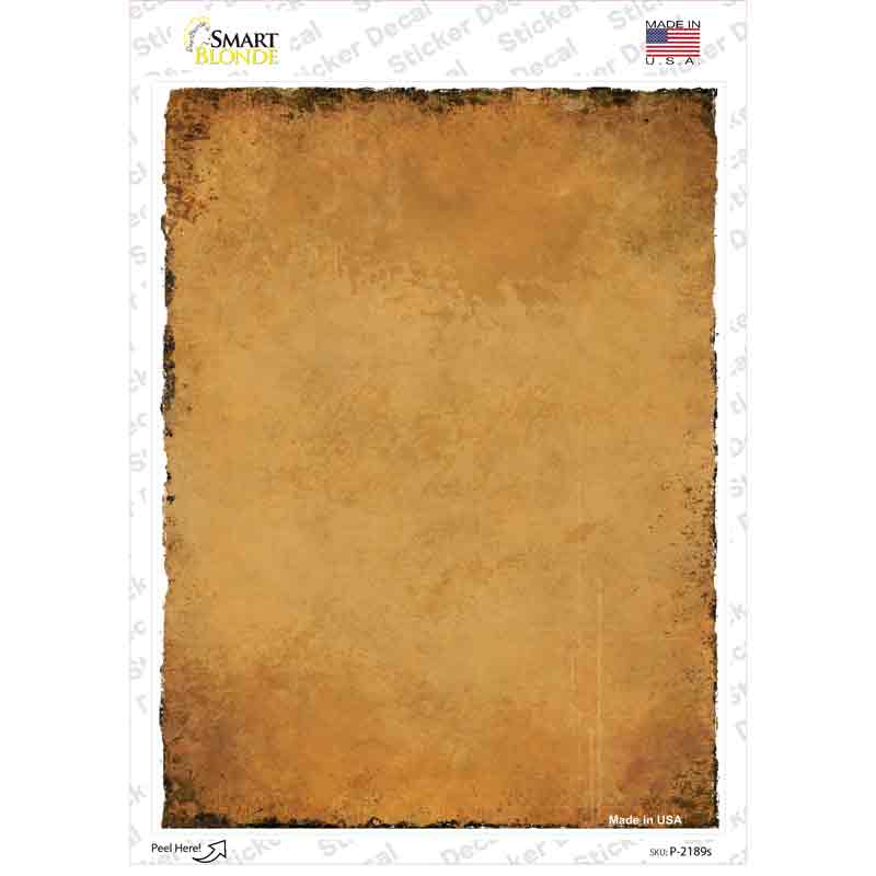 P-2189s-M Orange Torn Edge Novelty Rectangle Sticker Decal, Medium