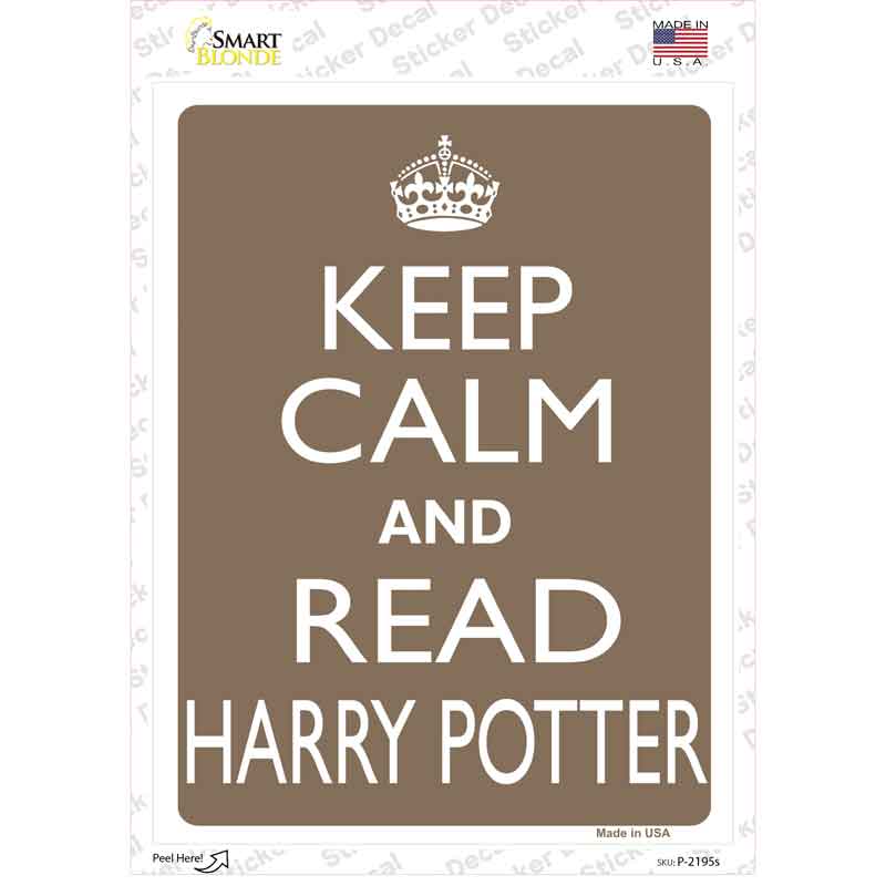 P-2195s-M Keep Calm & Read Harry Potter Novelty Rectangle Sticker Decal, Medium
