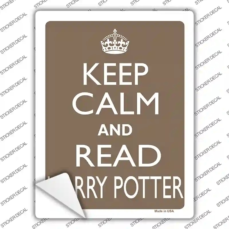 P-2195s-S Keep Calm & Read Harry Potter Novelty Rectangle Sticker Decal, Small