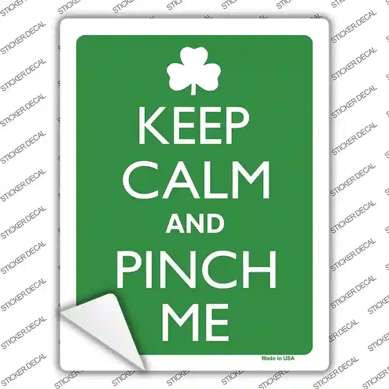 P-2226s-XL Keep Calm & Pinch Me Novelty Rectangle Sticker Decal, Extra Large