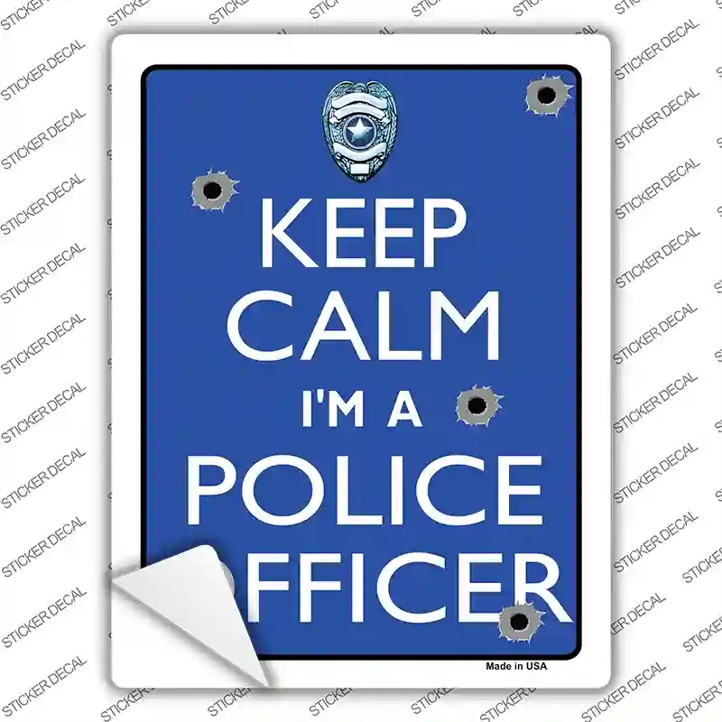 P-2230s-L Keep Calm Im A Police Officer Novelty Rectangle Sticker Decal, Large