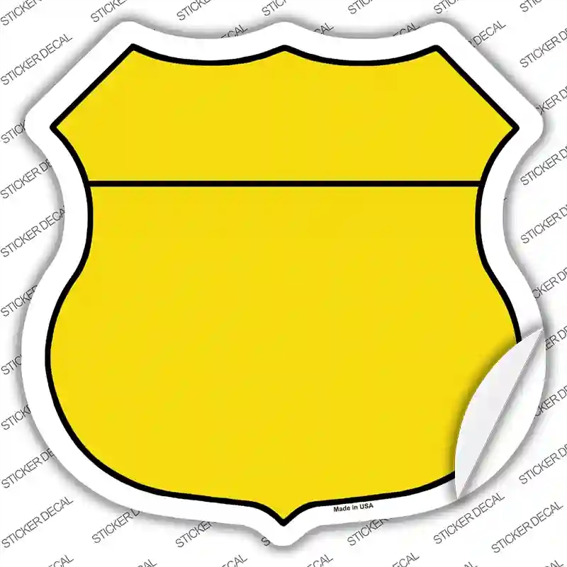 HS-006s-S Yellow Novelty Highway Shield Sticker Decal, Small