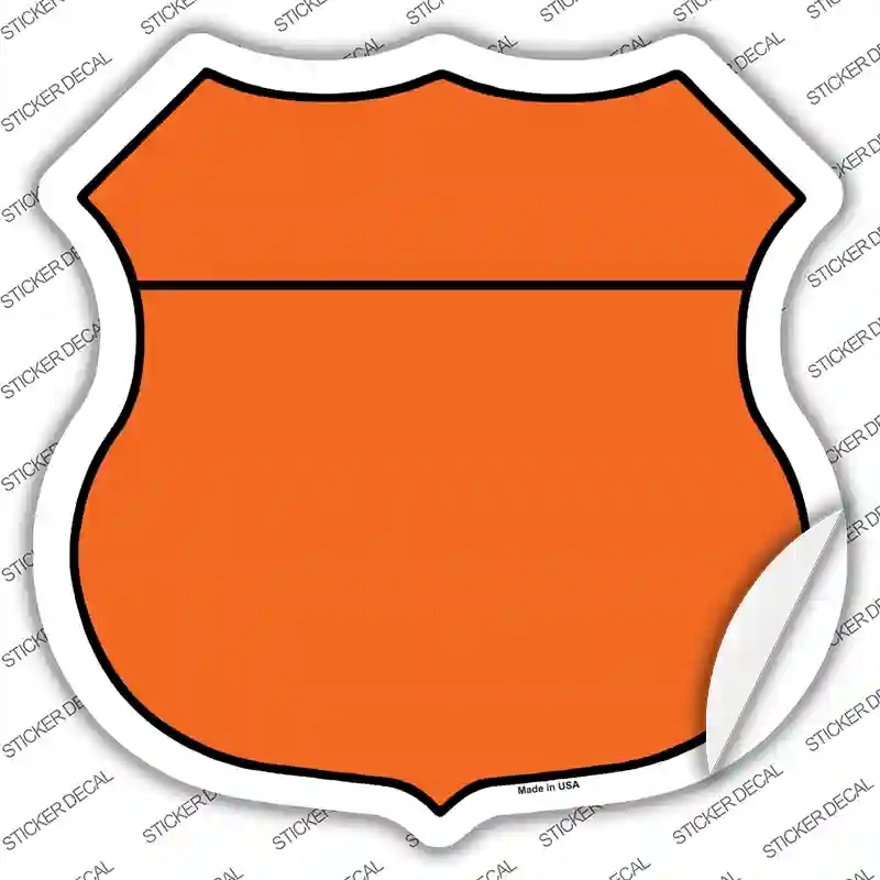 HS-007s-XL Orange Novelty Highway Shield Sticker Decal, Extra Large