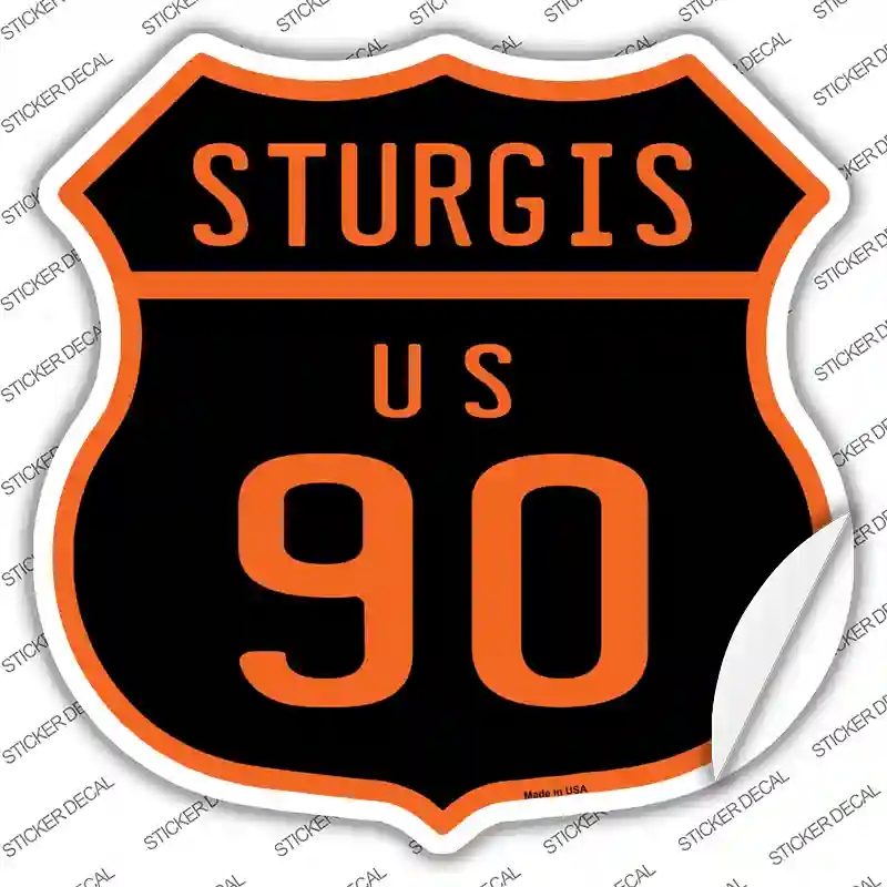 HS-567s-XL Sturgis US 90 Novelty Highway Shield Sticker Decal, Extra Large