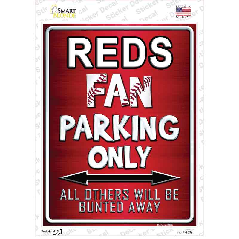 P-233s-M Reds Novelty Rectangle Sticker Decal, Medium